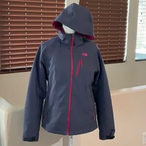 The North Face Gray and Pink Hooded Jacket